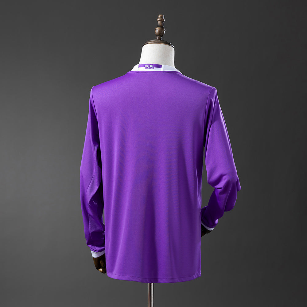 Real Madrid 2017/18 Away Purple Retro Jersey Long Sleeve