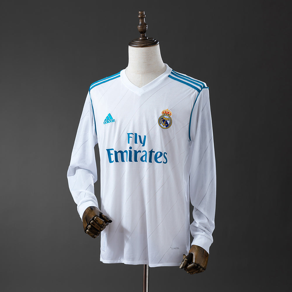 Real Madrid 2017/18 Home Retro Jersey Long Sleeve