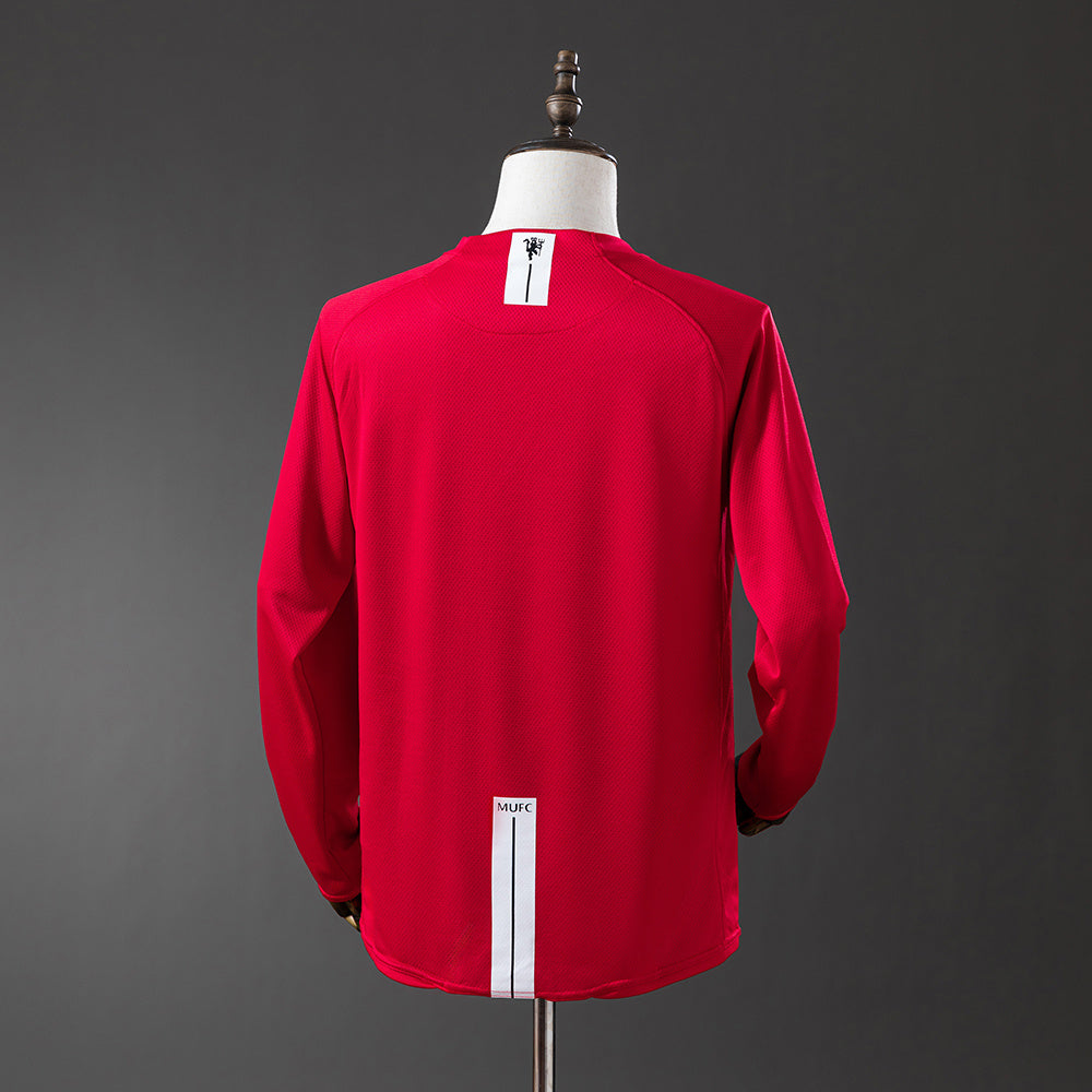 Manchester United 2007/08 Champions League Home Long Sleeve Retro Jersey