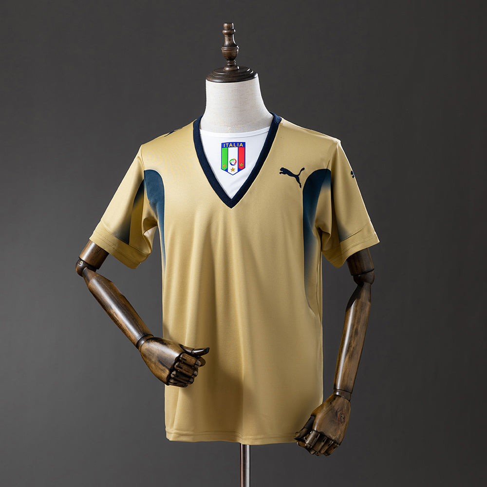 Italy 2006 Golden Retro Jersey Goalkeeper