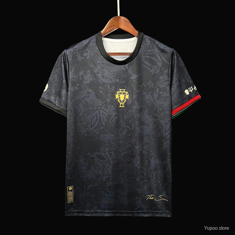 2023 Portugal Black Comma Football THE SIU Ronaldo JERSEY