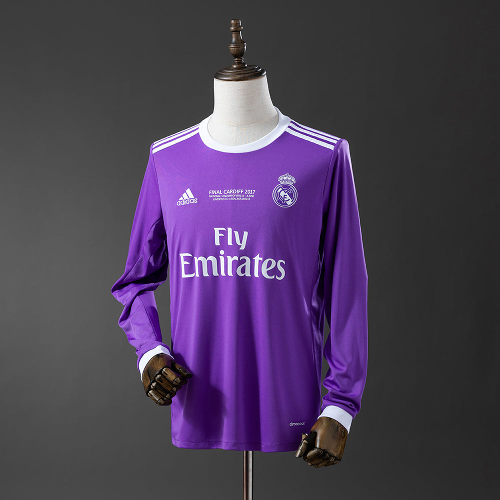 Real Madrid 2017/18 Away Purple Retro Jersey Long Sleeve