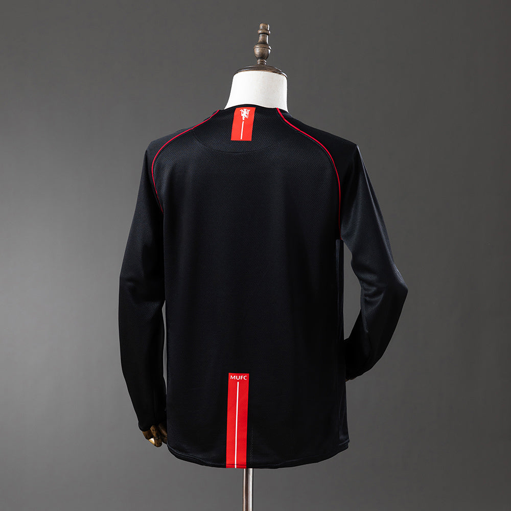 Manchester United 2007/08 Away Black Long Sleeve Retro Jersey