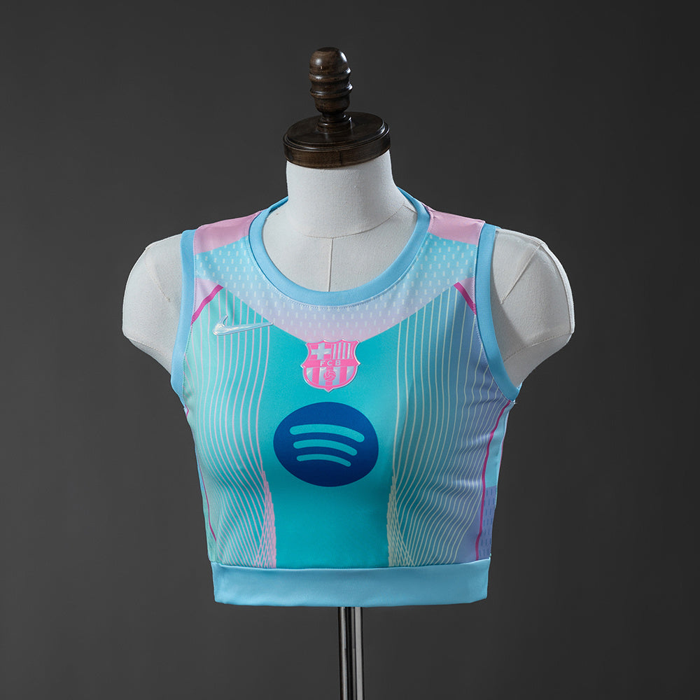 Barcelona 2026 Women's blue Crop top tank