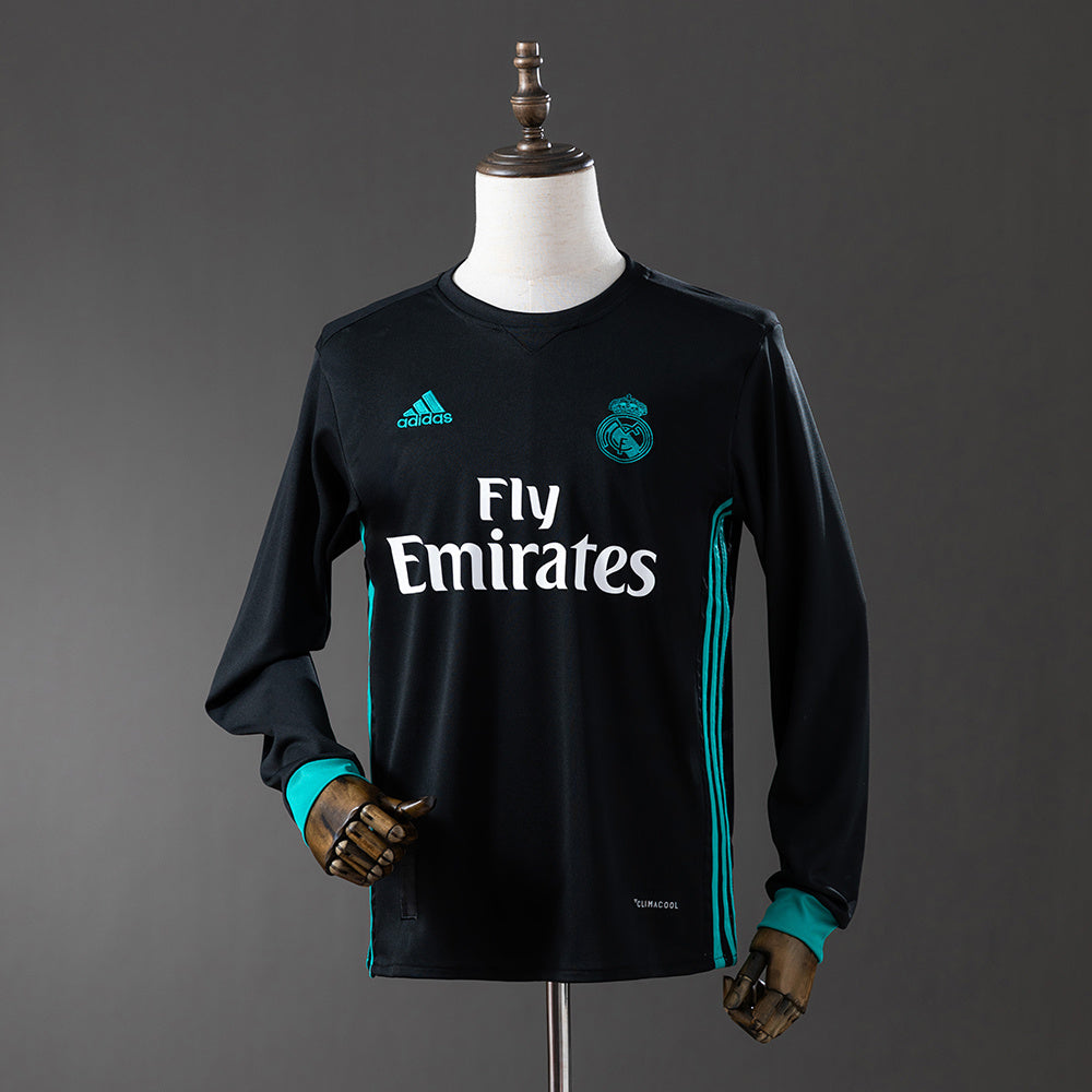 Real Madrid 2017/18 Away Black Retro Jersey Long sleeve
